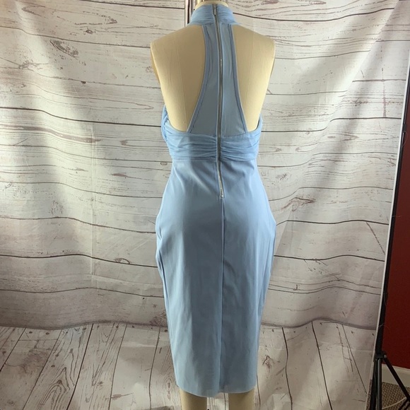 BEC N BRIDGE baby blue NWT twist-Neck absolutely gorgeous Midi Dress - Picture 3 of 10